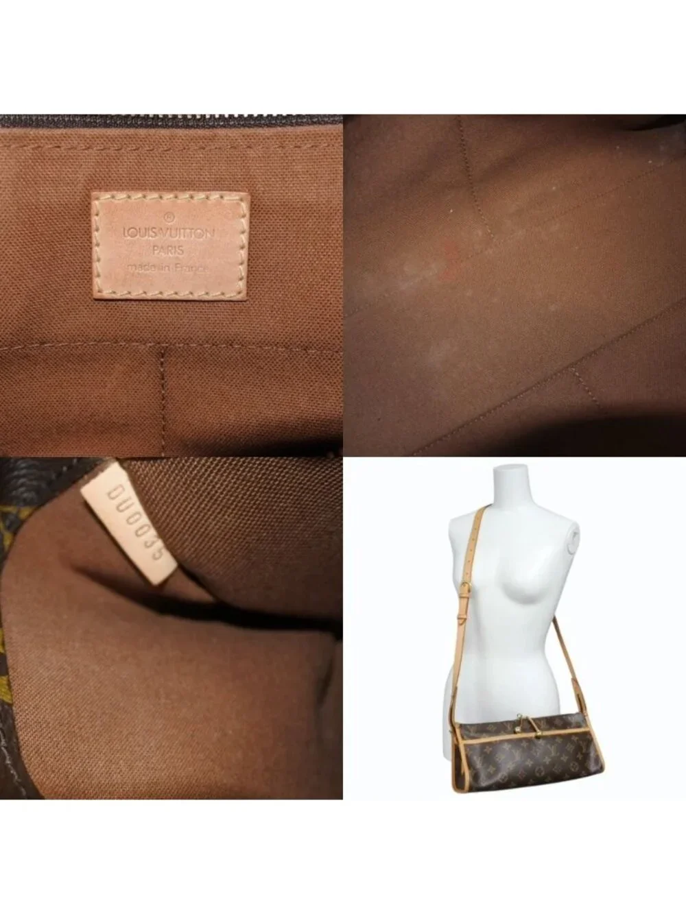 Louis Vuitton Popincourt Long Shoulder Bag Vachetta Leather Gold Brown